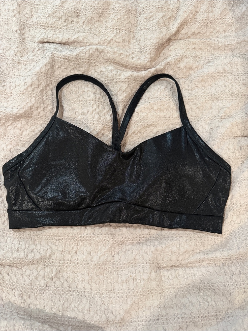 Athleta Black Shimmer Sports Bralette